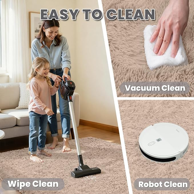 4x6 Area Rug for Living Room, Ultra Soft Fluffy Shag Rugs for Bedroom, Non-Slip - Image 4