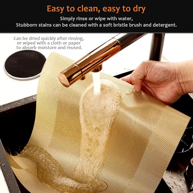 Gold Vinyl Placemats Set of 6, Heat Resistant Table Placemats | 18x12 inch - Image 5
