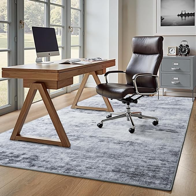 Toneed Abstract Area Rug Modern Washable Rug Soft Non Slip Rug Low Pile - Image 5