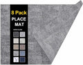 Faux Leather Heat Resistant Placemats 8 Packs, Waterproof Wipeable Dining PU by homing