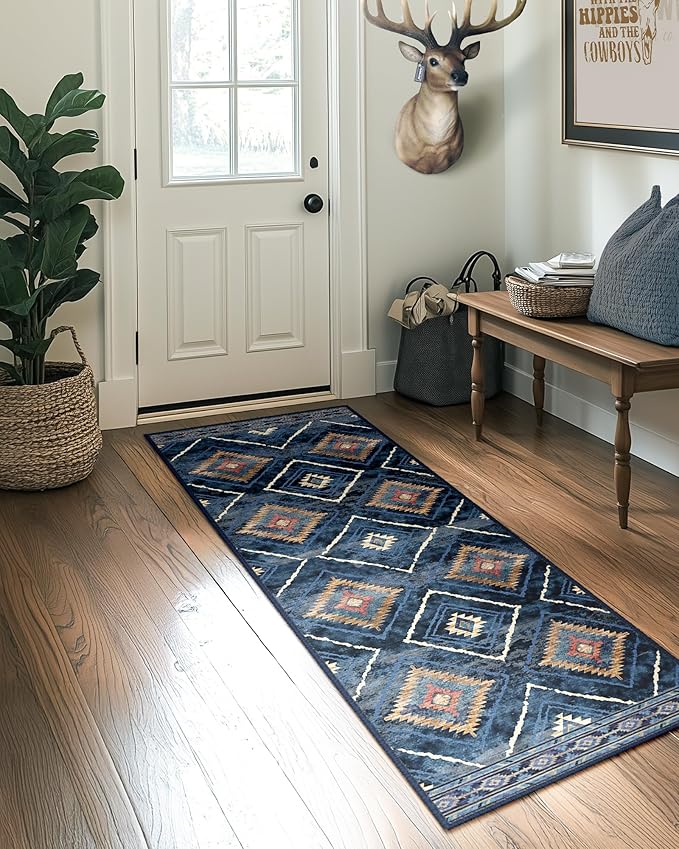 BESTSWEETIE Area Rug 2x8 Rug Machine Washable Non-Slip Low Pile Print Pattern - Image 2
