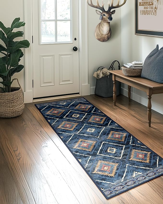 BESTSWEETIE Area Rug 2x6 Rug Machine Washable Non-Slip Low Pile Print Pattern by BESTSWEETIE