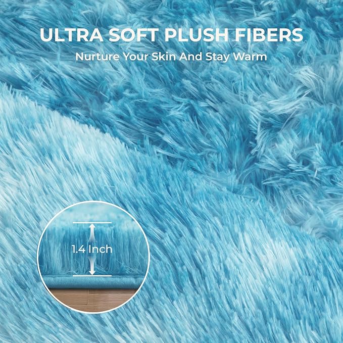 Litanika 4x6 Fluffy Shag Faux Fur Area Rug - Image 5