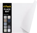 Faux Leather Heat Resistant Placemats 4 Packs, Waterproof Wipeable Dining PU by homing