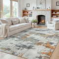5x8 Area Rugs for Living Room Washable: Abstract Soft Thin Low Pile Grey Rug by Oriannal