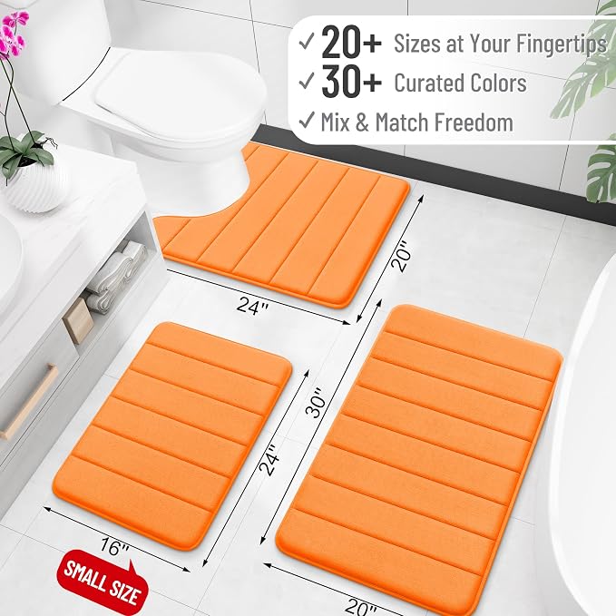 OLANLY Memory Foam Long Bathroom Rugs Runner 70x24, Super Soft Absorbent Bath - Image 2