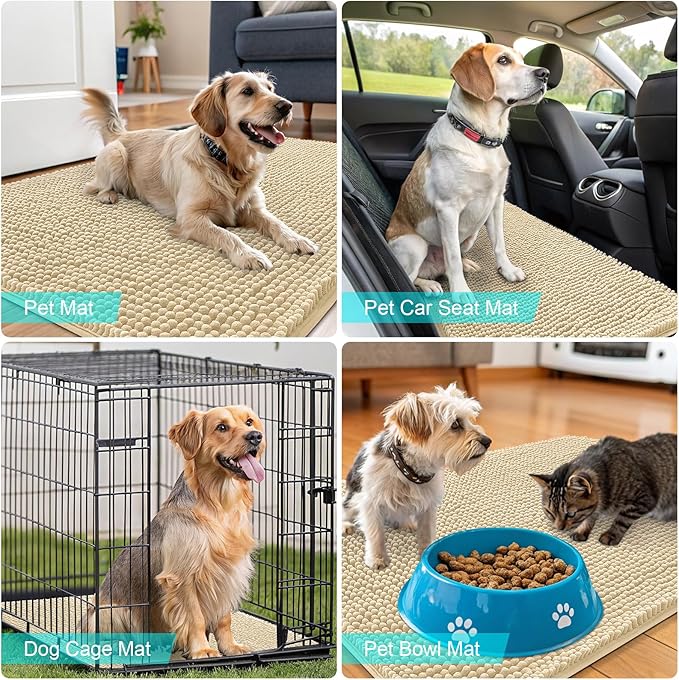 OLANLY Dog Door Mat for Muddy Paws 70x32, Absorbs Moisture and Dirt, Absorbent - Image 7