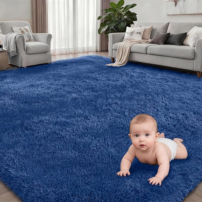 Fluffy Area Rugs 9x12 Living Room Bedroom: Ultra Soft Shag Rug Upgrade Non-Slip - Image 2