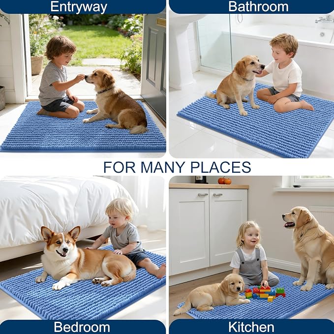 OLANLY Dog Door Mat for Muddy Paws 24x16, Ultra Absorbent Chenille Mud Doormat - Image 8