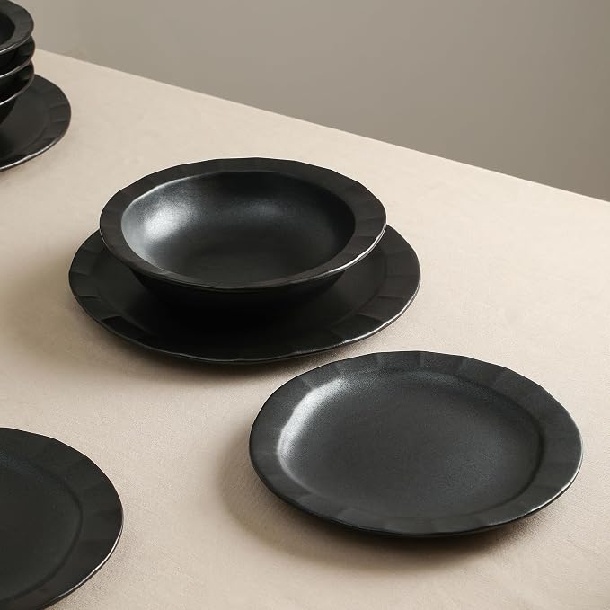 Stone Lain Oasis Stoneware Plate Dish Set, 4-Piece Dinner Plates - Image 3