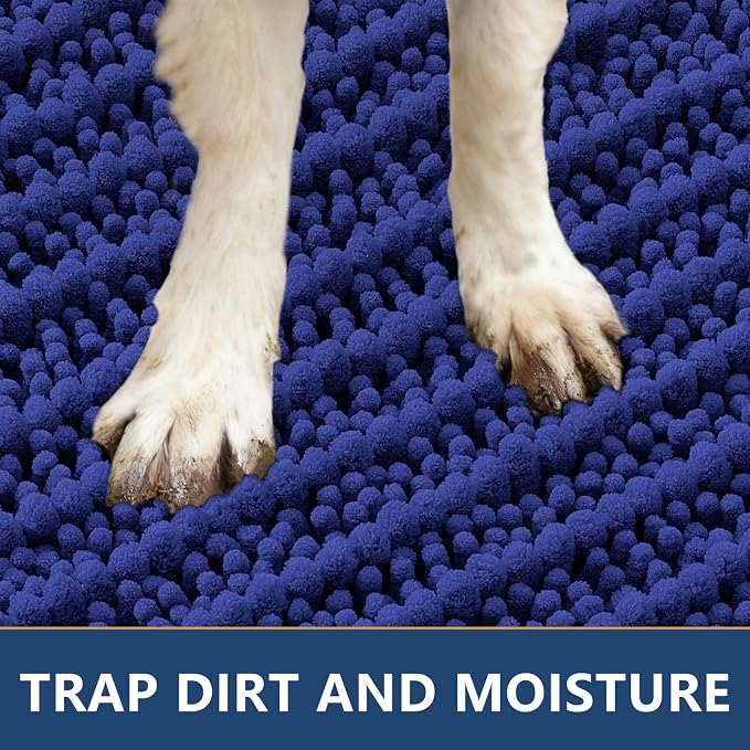 Smiry Dog Door Mat for Muddy Paws 47x32, Absorbent Dirt Trapper, Non-Slip - Image 4