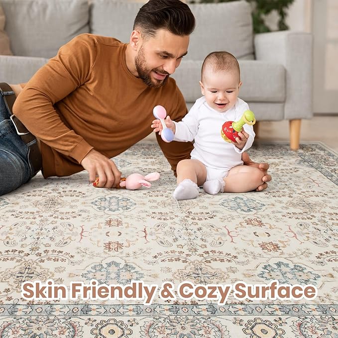 Vintage Living Room Area Rug 5x8 - Image 4