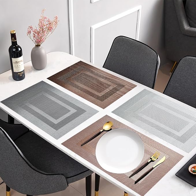 PIGCHCY Placemats Heat Resistant Non Slip Plastic Table Mats Washable Easy to - Image 8