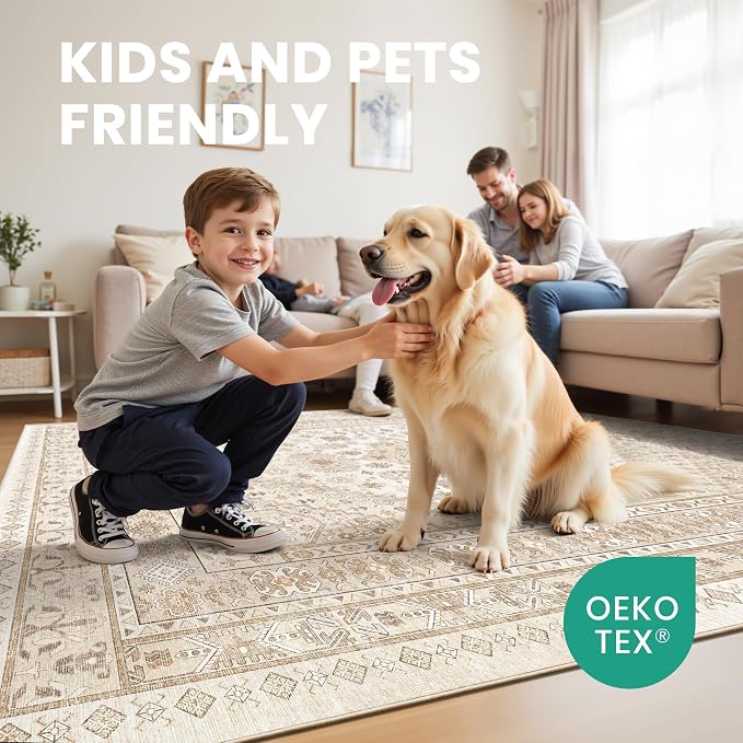 zesthome 10x14 Area Rugs, Stain Resistant Washable Rug, Ultra-Thin Rugs - Image 7