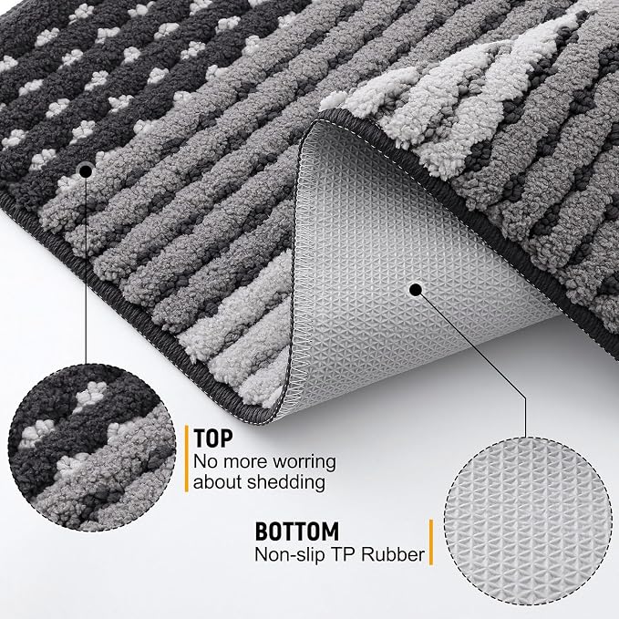 Kitinjoy Indoor Outdoor Door Mat, 47x24 Non-Slip Absorbent Dirt Trapper - Image 3