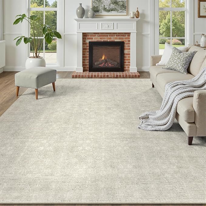 DCX 10x14 Beige Rug, Kid & Pet Friendly by DCXWashableRug