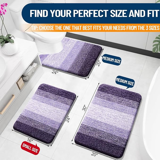 OLANLY Large Bathroom Rugs Mat 40x24, Extra Soft Absorbent Microfiber Bath Rugs - Image 2