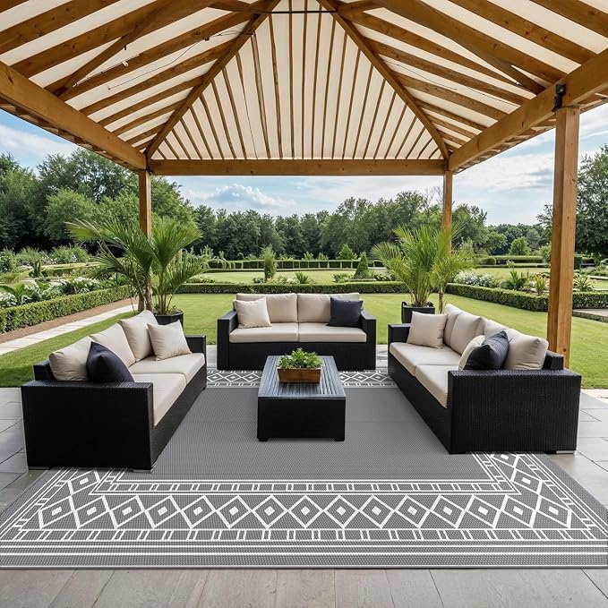 GENIMO Outdoor Rug Waterproof for Patio Decor, Outside Area Mat for Rv - Image 3