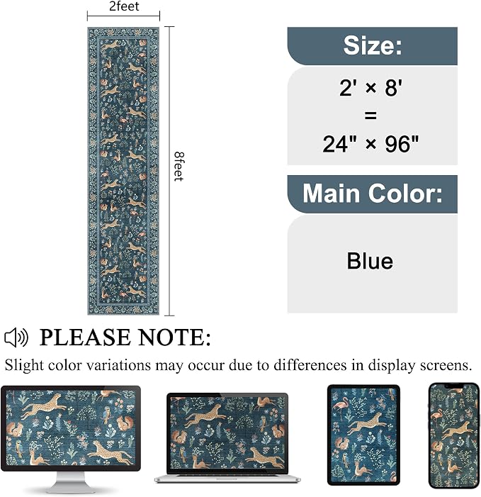 DUKINO Runner Rug, 2x8 Washable Kitchen Rugs - Image 2