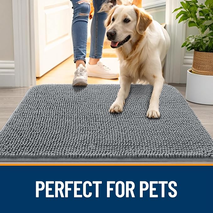OLANLY Dog Door Mat for Muddy Paws 36x24, Absorbs Moisture and Dirt, Absorbent - Image 6
