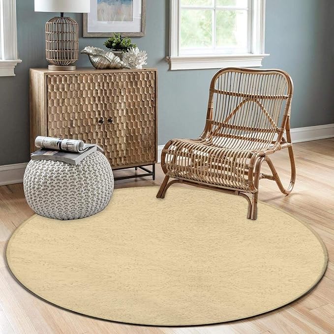 Machine Washable Modern Round Area Rug, Room Sofa Yoga Soft Round Carpet - Image 3