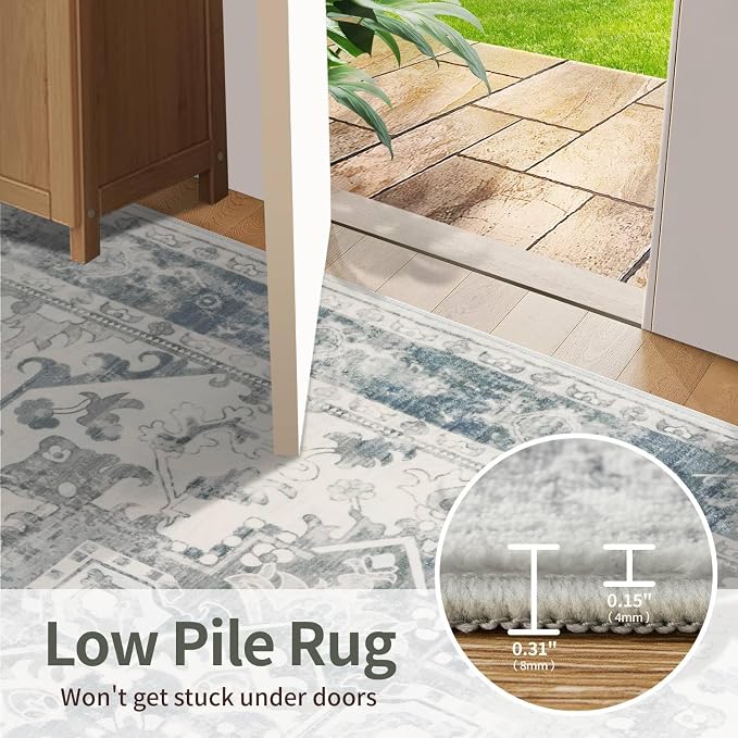 Rugxara 3x5 Washable Entryway Rug, Non Slip Boho Runner Rugs - Image 7