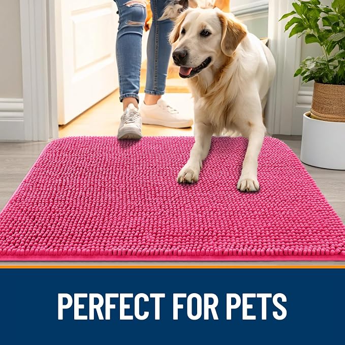 OLANLY Dog Door Mat for Muddy Paws 35x24, Absorbs Moisture and Dirt, Absorbent - Image 6