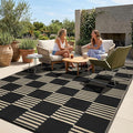 Garvee Waterproof Outdoor Rug 10x20, Checkered Foldable Plastic Straw Patio by Garvee