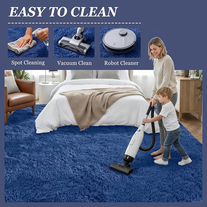 Fluffy Area Rugs 9x12 Living Room Bedroom: Ultra Soft Shag Rug Upgrade Non-Slip - Image 8