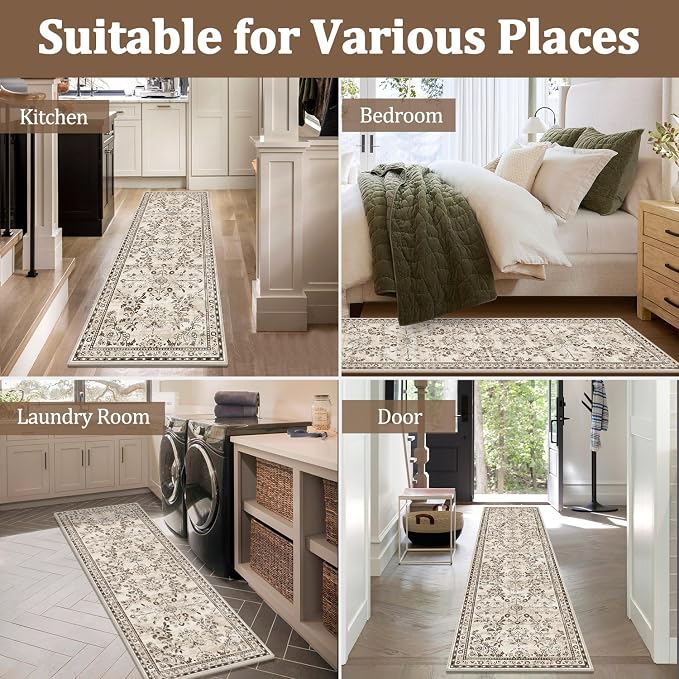 Yamaziot Washable Runner Rug 2x3 – Floral Non Slip Small Entryway Rug - Image 6