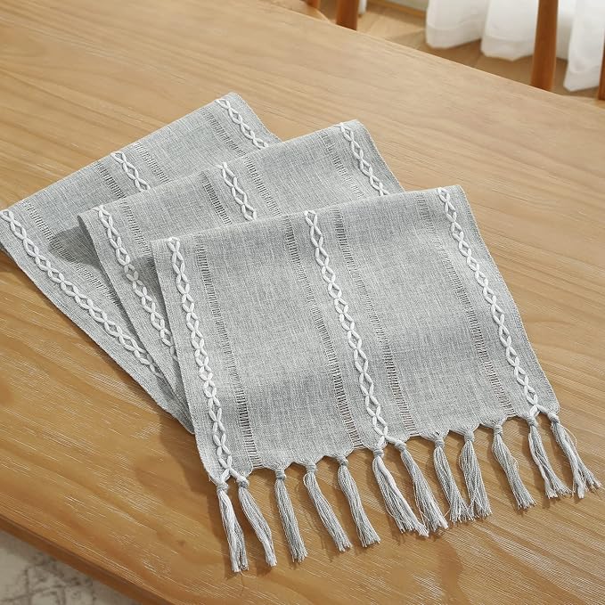 Wracra Rustic Linen Table Runner - Image 5
