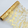 Snowkingdom Glitter Metallic Gold Table Runner 11 Inch x 49 Feet Roll Thin Mesh by Snowkingdom