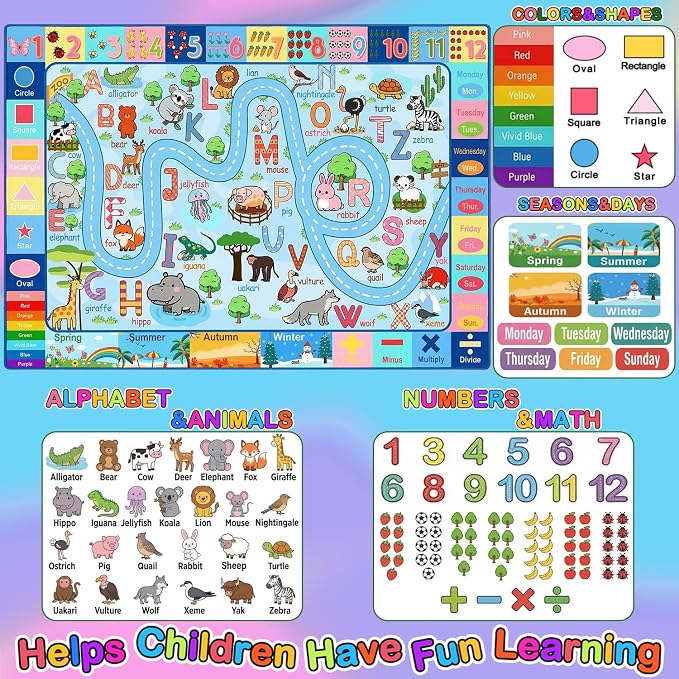 Educational ABC Alphabet Area Rug, 2.5x4 Feet Non-Slip Kids Rugs - Image 3