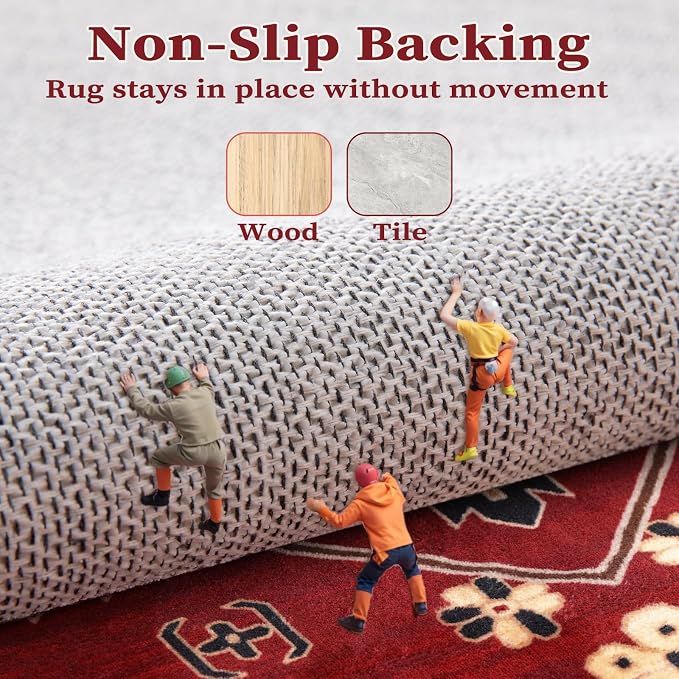 SERISSA 6x9 Area Rugs for Living Room, Large Washable Non-Slip Boho Rug - Image 5