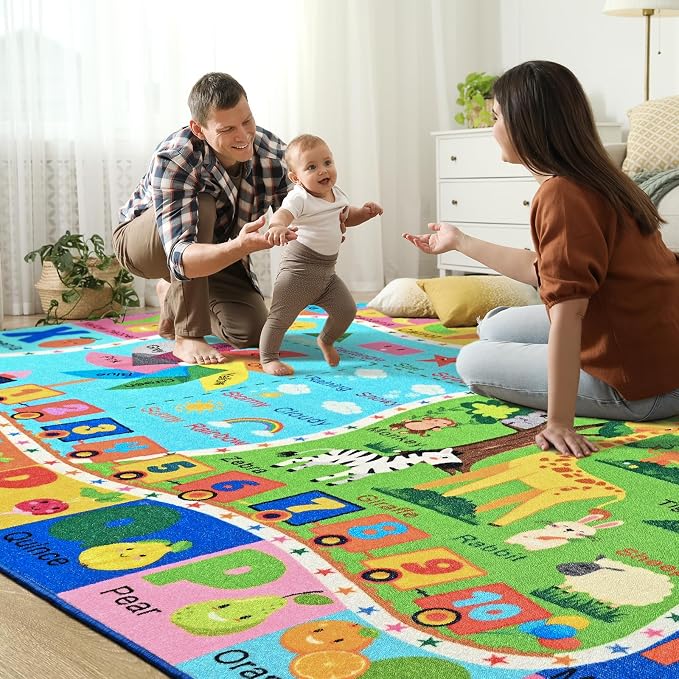 Kids Rug for Playroom, 5x7 ABC Educational Carpet for Classroom, Fun Alphabet - Image 8