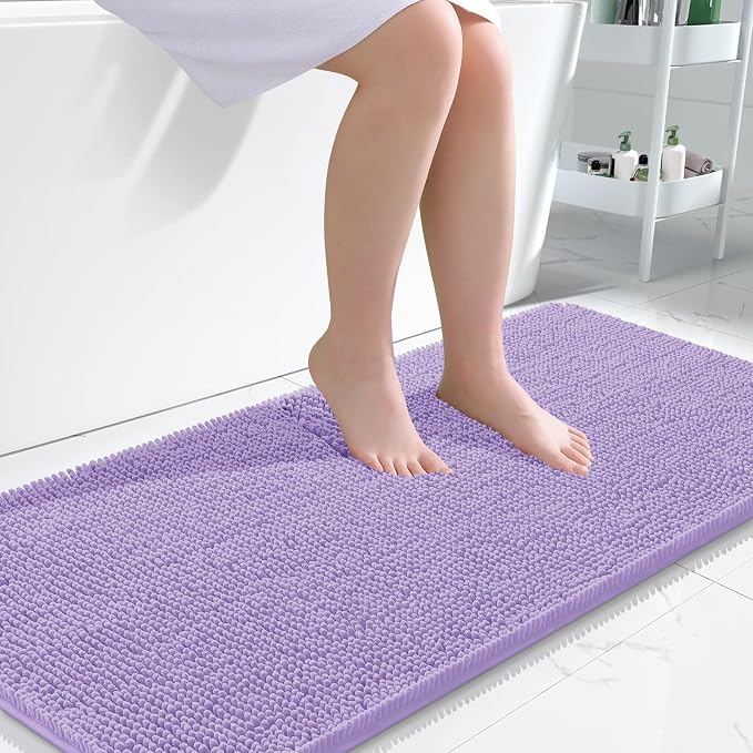 OLANLY Large Bathroom Rugs 45x27, Extra Soft Absorbent Chenille Bath Rugs by OLANLY