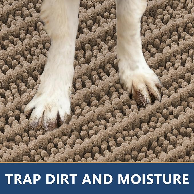 Smiry Dog Door Mat for Muddy Paws 40x24, Absorbent Dirt Trapper, Non-Slip - Image 4