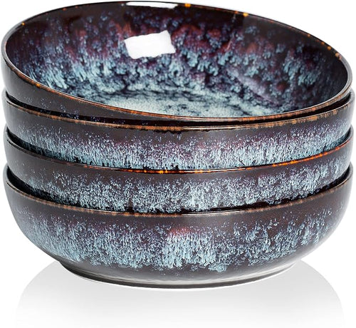 30oz Ceramic bowls set of 4-8" serving bowls by KYBSCZMoment