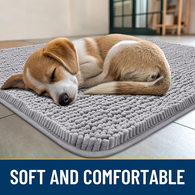 Smiry Dog Door Mat for Muddy Paws 70x24, Absorbent Dirt Trapper, Non-Slip - Image 2