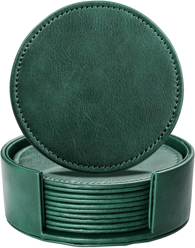 LAMOTI Leather Coasters for Drinks, Handmade Luxurious Home Décor and by LaMOTI