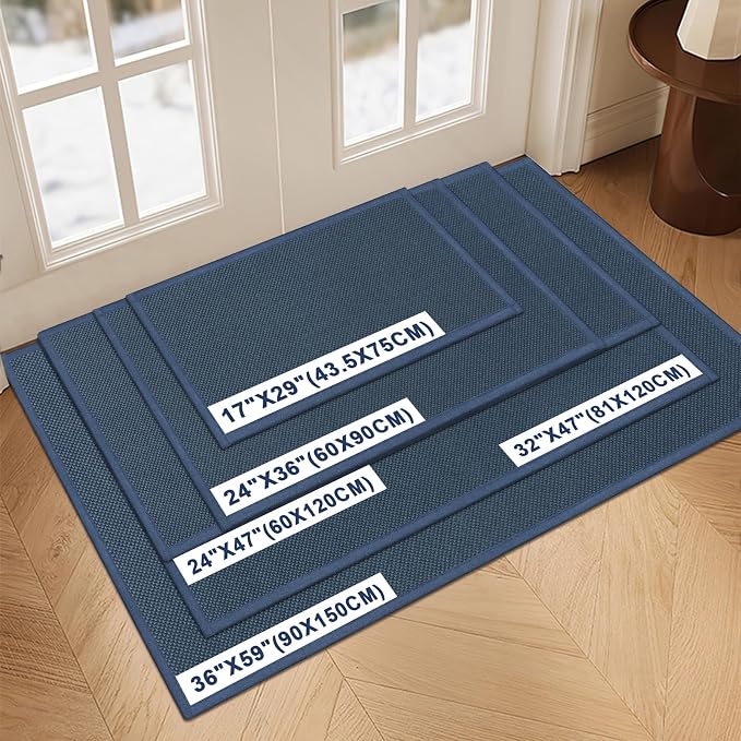 LEKEEPGO Large Indoor Door Mat 32"x47", Door Mat Indoor Entrance, Cyan Blue | - Image 2