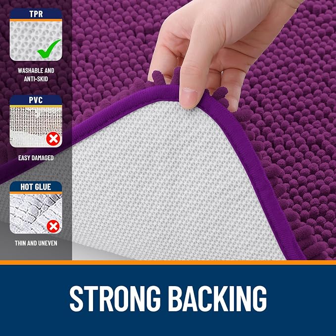 OLANLY Toilet Rugs U-Shaped 20x20, Extra Soft Absorbent Chenille Contour - Image 6