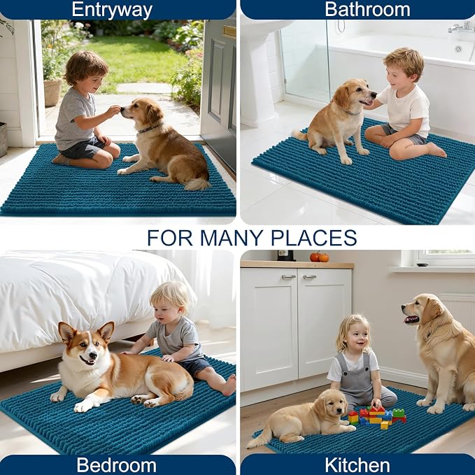 OLANLY Dog Door Mat for Muddy Paws 70x24, Ultra Absorbent Chenille Mud Doormat - Image 8