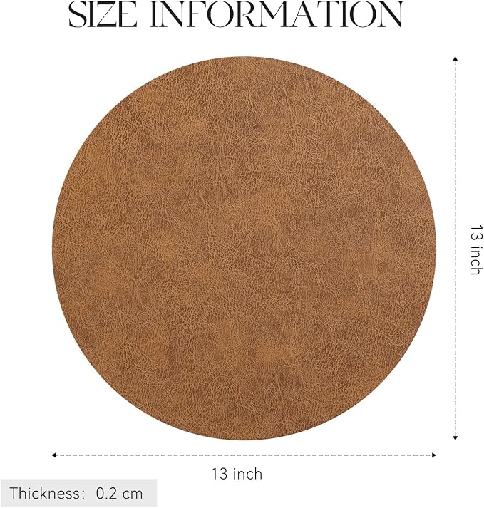 MOSAYT 13 Inch Round Vinyl Placemats Set of 4 - Image 7
