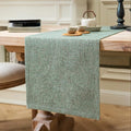 Burlap Style Farmhouse Table Runner, 14x72 Inches Mineral Green | Thick Durable by ZEEMARTONLINE