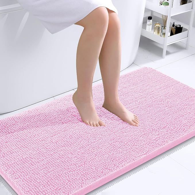 OLANLY Large Bathroom Rugs 40x24, Extra Soft Absorbent Chenille Bath Rugs by OLANLY