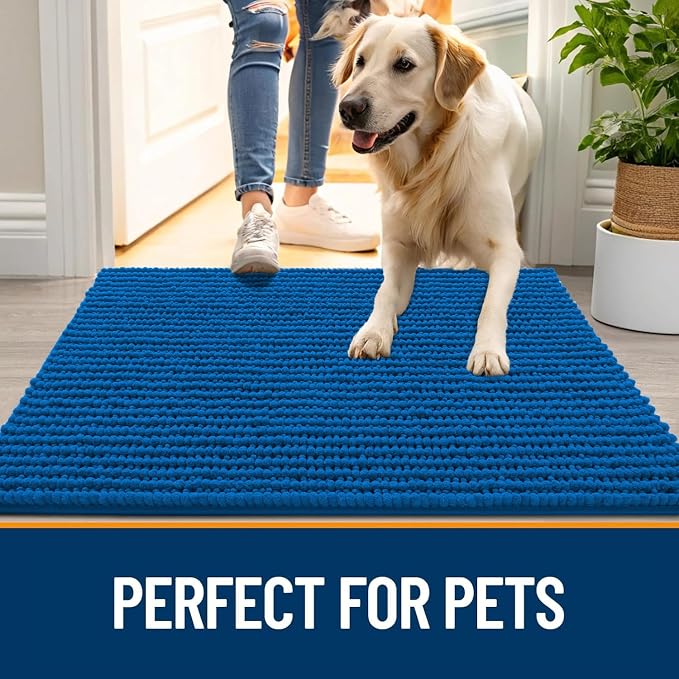 OLANLY Dog Door Mat for Muddy Paws 44x24, Ultra Absorbent Chenille Mud Doormat - Image 6