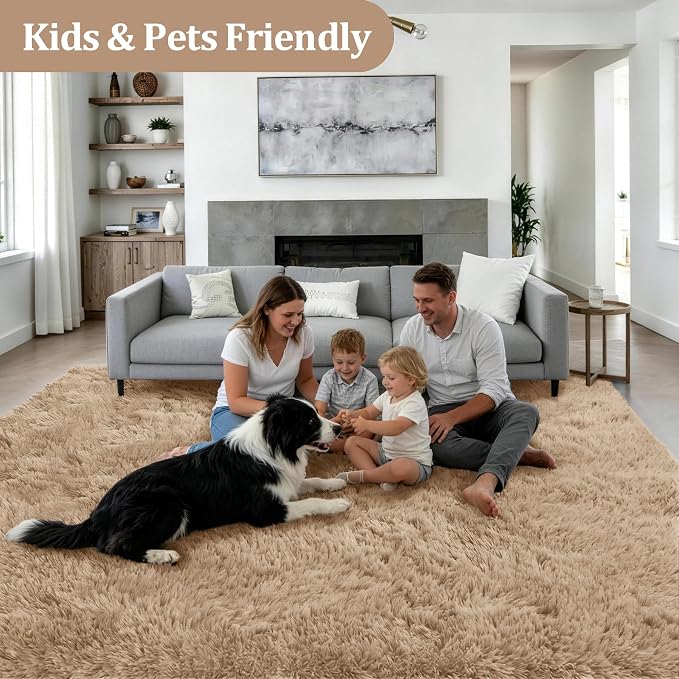 Fluffy 5x7 Area Rugs for Living Room Bedroom: Ultra Soft Shag Rug Non-Slip - Image 4