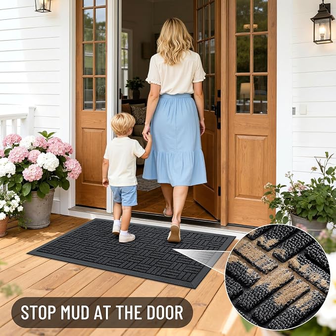 OLANLY Front Door Mat Outside Entrance 71x23, Heavy Duty Sturdy Natural Rubber - Image 7