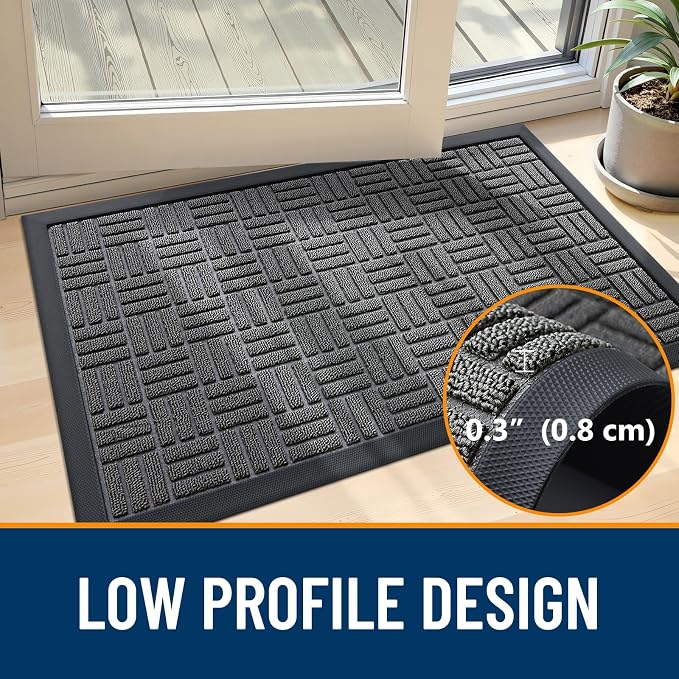 OLANLY Front Door Mat Outside Entrance 47x32, Heavy Duty Sturdy Natural Rubber - Image 5